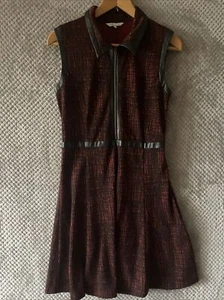 PEACOCKS WOMENS DRESS SIZE 12 RED MIX ZUP UP COLLARED SLEEVLESS - Picture 1 of 11