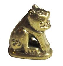 Figur Katze Crazy Statuette Amulett Dekoration Sammlung Bronze Golden