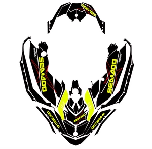 Wrap SEADOO SPARK trixx GRAPHIC KIT 2up + 3up Jet Ski SEA DOO Vinyl fluo red - Bild 1 von 1