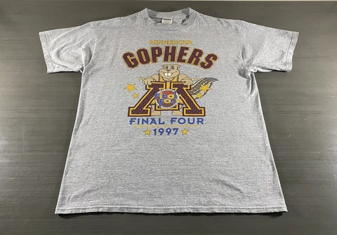 VINTAGE Minnesota Golden Gophers Shirt Adult Extra Large Gray Basketball Men 90s Cover