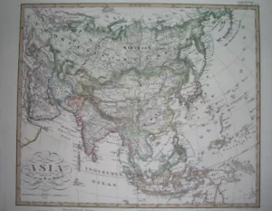 1862 RARE ORIGINAL MAP ASIA ARABIA INDIA KOREA CHINA THAILAND PERSIA PHILIPPINES - Picture 1 of 10