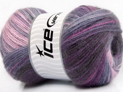 4-Skein Lot Angora Active Yarn Fine purple lilac pink - Image 1 of 4