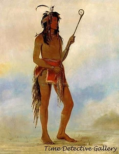 Ah-no-je-nahge, Celui qui se tient des deux côtés, Sioux -1835 George Catlin Art Print - Photo 1/1