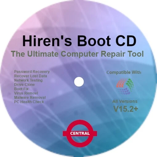 Hirens Windows Password reset Boot Utility DVD PC/Laptop XP Vista 7 8 8.1 10 11 - Image 1 of 1