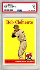 1958 Topps ROBERTO CLEMENTE #52 PSA Grade 5 EX-Cond "NO RESERVE SHARP 7-8 Looks"
