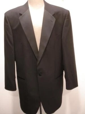 Men's 44R Giorgio Bissoni Black Tuxedo Suit Jacket Formal Evening Satin Lapels - Image 1 of 4