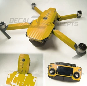 DJI Mavic Yellow Carbon Fiber Full Graphic Wrap kit - Decal Skin Sticker Pro  - Picture 1 of 2
