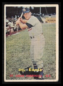 Del Ennis CREASED 1957 Topps #260  St. Louis Cardinals