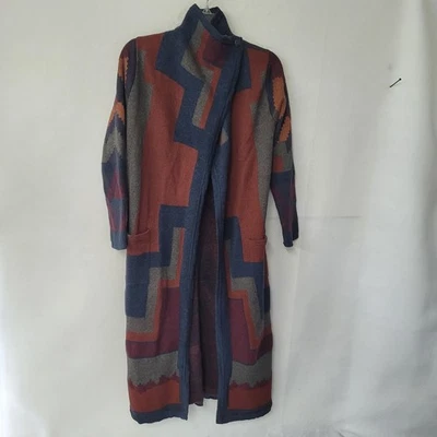 Peruvian Connection Alpaca Wool Blend Duster Cardigan Aztec Geometric Coat Small - Image 1 of 4