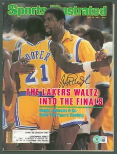 Lakers Magic Johnson Signed May 1982 Sports Illustrated Magazine BAS Witnessed - Picture 1 of 5