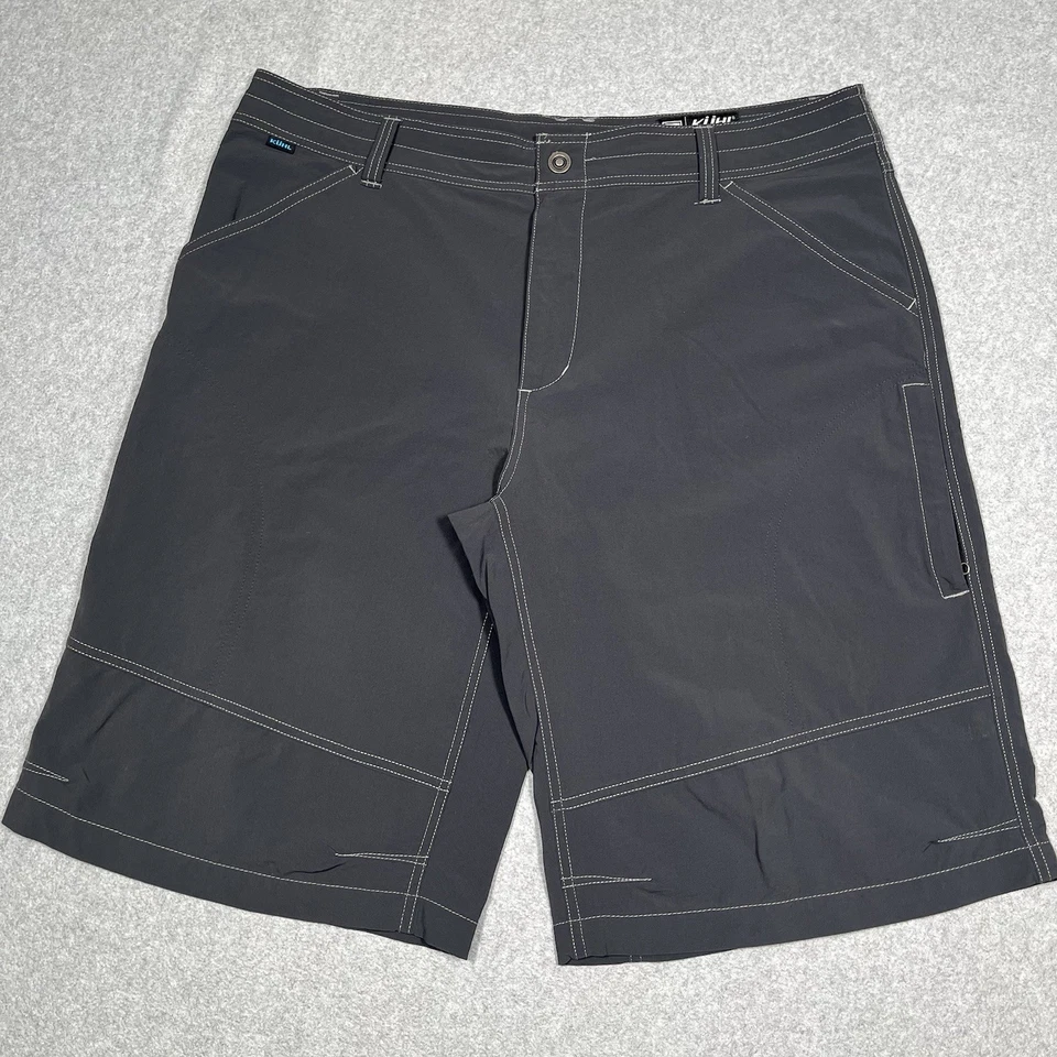 Pantalones Cortos Kuhl Renegade Para Hombres 40 Gris Bolsillo con Cremallera Senderismo Aire Libre Gorp Elástico Foto 1 de 4