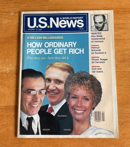 U.S. News & World Report Magazine 1986 Ordinary Rich People No Label Newsstand - Imagen 1 de 2