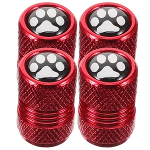 4pcs Paw Print Tire Valve Caps Motorcycle Tire Valve Stem Caps Automotive Valve - Picture 1 of 12