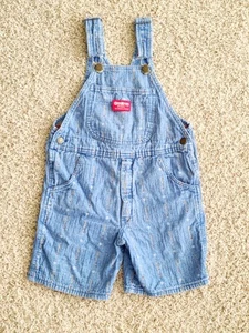 Vintage Oshkosh B' Gosh Shortalls Youth 6 Baseball Printed Vestback Made in USA - Picture 1 of 7