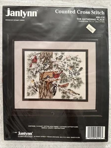 Janalyn 1994 Kit Punto de Cruz Contado Cardenales Rojos Talla 14”x11” - Imagen 1 de 5