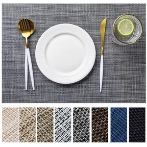 Placemats Set of 6 Vinyl/Plastic Woven Place Mats for Kitchen Table Indoor/Ou... - Picture 1 of 7