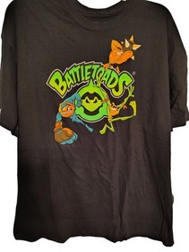 Men's Battletoads 2X Black T-Shirt, Nintendo, Rash, Zitz, Pimple NES Cotton