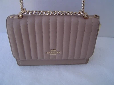 AUTHENTIC COACH TAUPE LEATHER LINEAR QUILTING KLARE CROSSBODY SHOULDER BAG #2561 - Image 1 of 4