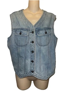 Vintage 90er Jeansweste helle Waschung Damen Lg von RUSS - Bild 1 von 3