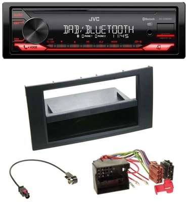 JVC Bluetooth USB DAB MP3 Autoradio für Ford Fusion Transit Kuga 05-12 schwarz - Bild 1 von 4