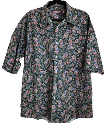 John Ashford Cotton Green Paisley Shirt XL - Image 1 of 4