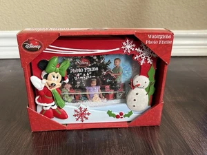 Disney Minnie Mouse Christmas Snow Water Globe Photo Frame 4X6 NEW IN BOX - Picture 1 of 6