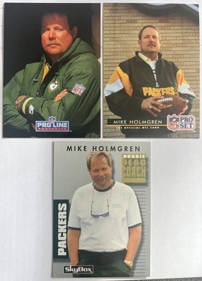 (3) Mike Holmgren 1992 Skybox Primetime Pro Set Line RC Lot 148 180 392 ESE QTY - Image 1 of 2