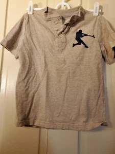 Gap kids baseball Baseball top shirt Sz Small 5 gray blue athletic - Picture 1 of 5