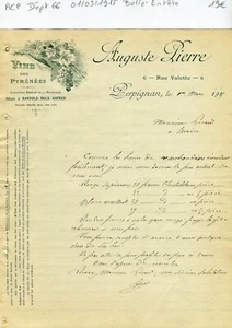 Dépt 66 - Perpignan 49 Rue Valette - Belle Entête Secteur du Vin du 01/03/1915 - Imagen 1 de 1