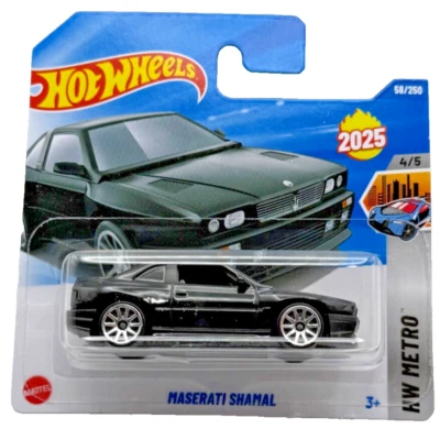 Tarjeta corta súper rara 2025 Hot Wheels Metro #58 Maserati Shamal! Foto 1 de 2