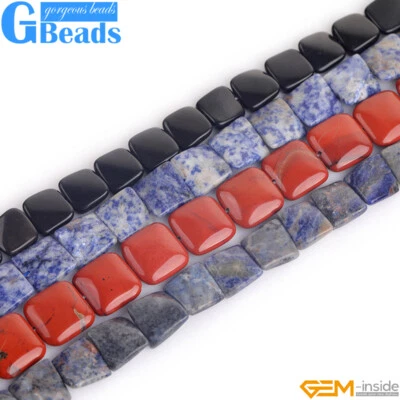 Natural Assorted Stones 16mm Square Wave Beads For Jewelry Making Free Shipping - Image 1 of 4
