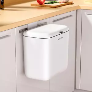 Hanging Trash Can 1.8Gal with Lid under Sink Wall Mount Compost Bin ABS Plastic - Picture 1 of 12