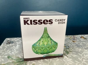 Hershey's Kisses Crystal Covered Candy Dish by Godinger in Green, New in Box - Picture 1 of 10