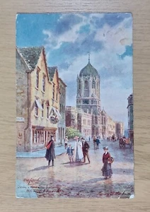 Oxford Postcard: Tom Tower Christ Church by Artist HB Wimbush. Tuck, Posted 1908 - Picture 1 of 2