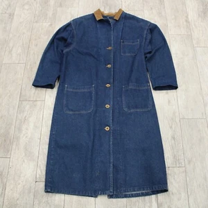 Lee Vintage Denim Jean Jacket Chore Barn Coat Blue Trench Duster Women's L - Picture 1 of 8
