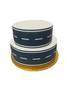 Cake Topper Road Motorway Effect Border Edible Decor Icing Sheet Cake Decoration - Picture 1 of 7