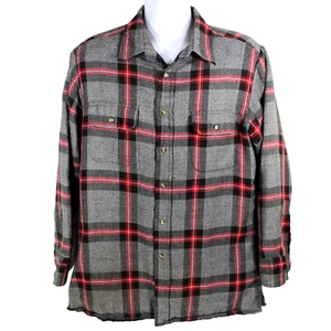 Wrangler Rugged Wear Vintage Flannel Shirt Jacket Men's L Large Plaid Quilted - Picture 1 of 8