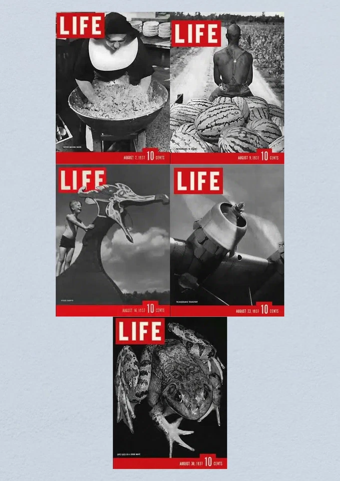 Life Magazine Lot of 5 Full Month of August 1937 2, 9, 16, 23, 30 - Image 1 of 1