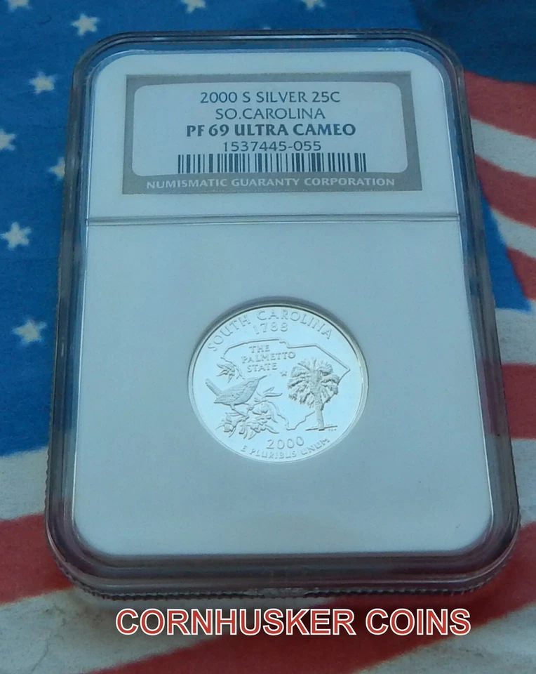 2000-S  SOUTH CAROLINA SILVER QUARTER  NGC PF 69 UC ~ BRILLIANT - Image 1 of 2