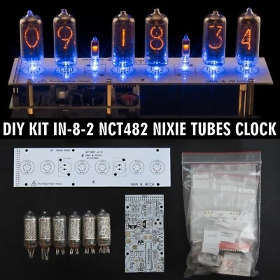KIT Nixie Tube Clock IN-8-2 All Parts Slot Machine Timer 12/24H RGB WITH TUBES - Image 1 of 4
