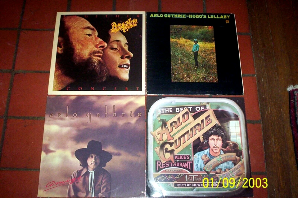 ARLO GUTHRIE ( 4 ) LP lot: w. PETE SEEGER / HOBO'S LULLABY / AMIGO / BEST OF NM- - Image 1 of 1