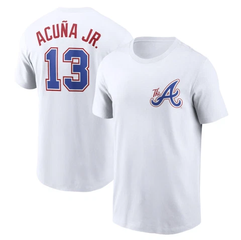 Ronald Acuña Jr. Atlanta Braves Baseball Sport Team 2023 White T-shirt S-3XL Cover