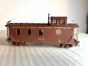 UNBEKANNT Messing D. & R.G.W. Long Caboose #517 aufgebaut mit Fenstern & Kadees H.O.n3 - Bild 1 von 1