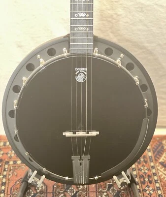 Left-handed Deering Goodtime Blackgrass Special 5-string banjo with free case - Image 1 of 4