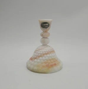 Kanawha Hobnail Satin Orange White Milk Glass Candlestick Candle Holder Vintage - Picture 1 of 12