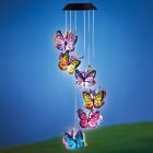 Solar Butterfly Mobile LED Lighted Wind Chime Hanging Porch Patio Garden Decor