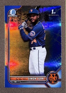 2022 Topps Bowman Chrome #BCP-170 Simon Juan 1st Blue  Refractor #/150 - Picture 1 of 3