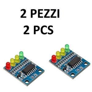 2PZ MISURATORE INDICATORE LED LIVELLO CARICA TENSIONE BATTERIA 12V TESTER AUTO - Foto 1 di 3
