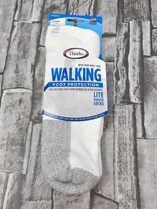 Thorlo Mens Lite Padded Walking Mini-Crew X-LARGE Socks - White - Picture 1 of 3