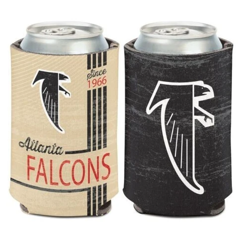 Atlanta Falcons Vintage Design NFL Can Cooler 12oz Collapsible Koozie Cover